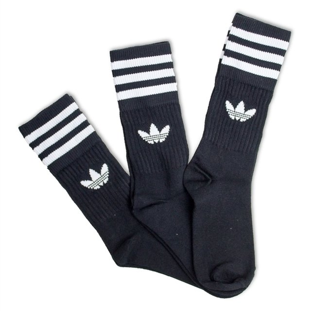 Meias Adidas Stripes Preta Pack c/ 3 - Loja BHS