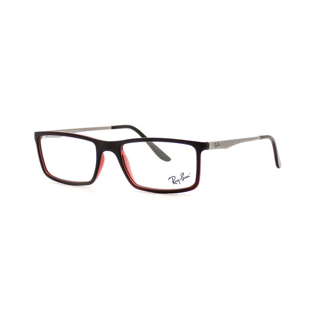 Óculos de Grau Ray Ban Retangular Preto e Vermelho