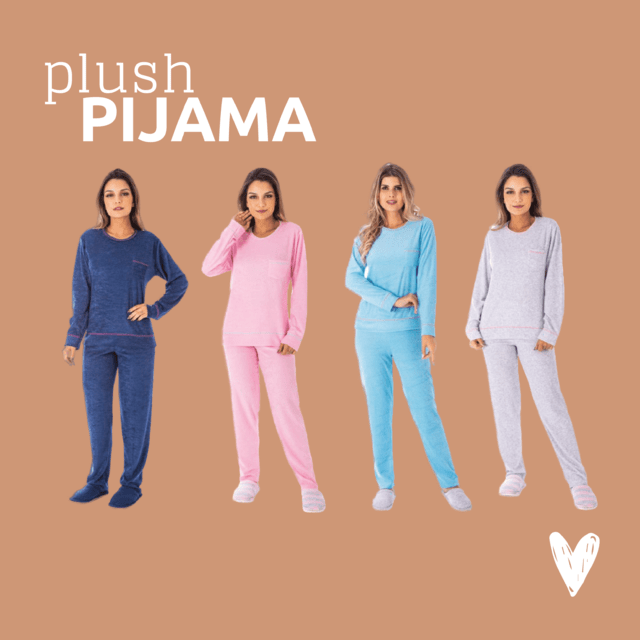 pijama plush feminino plus size