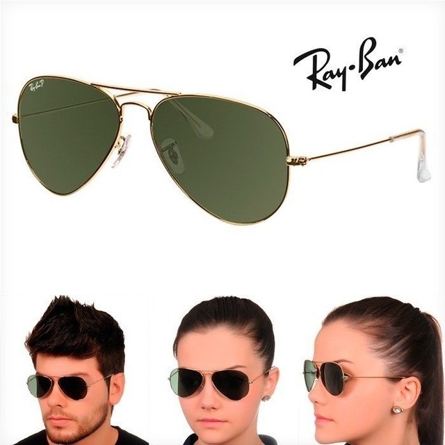 Oculos de Sol Ray Ban Aviador Dourado Classico G15 RB3025 Feminino Masculino