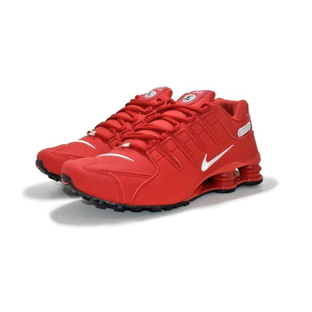 nike shox cinza e vermelho