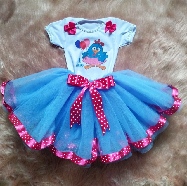 roupa de tule galinha pintadinha