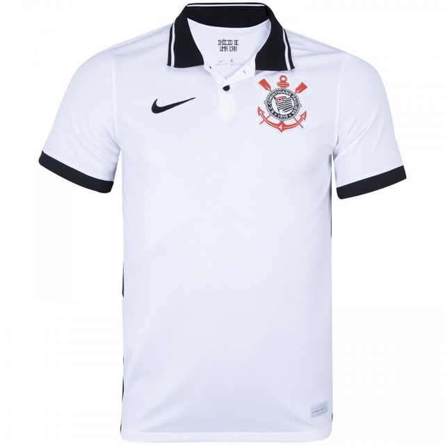 Camisa Corinthians I 20/21 - Torcedor Masculina - Branco e Preto