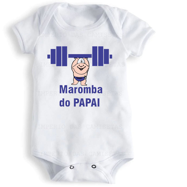 Body Branco Infantil Bebê Maromba Do Papai Ref 2375