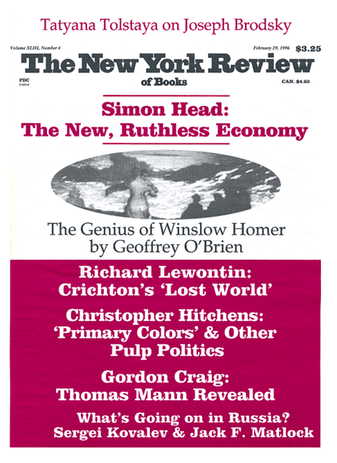 The New York Review Of Books - Febraury 29 - 1996