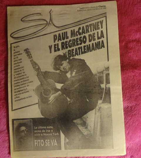 Suplemento SI de Clarin 1990 - Febrero de 1990 - Paul McCartney el regreso de la beatlemania 