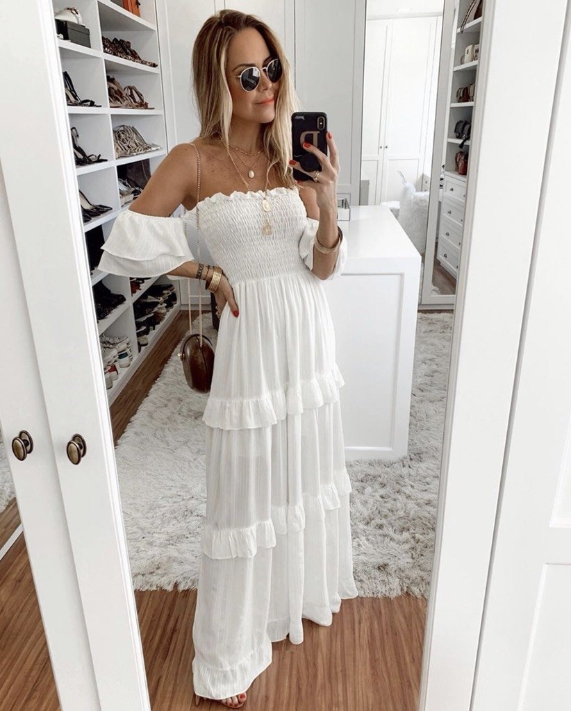 vestido estilo praia branco