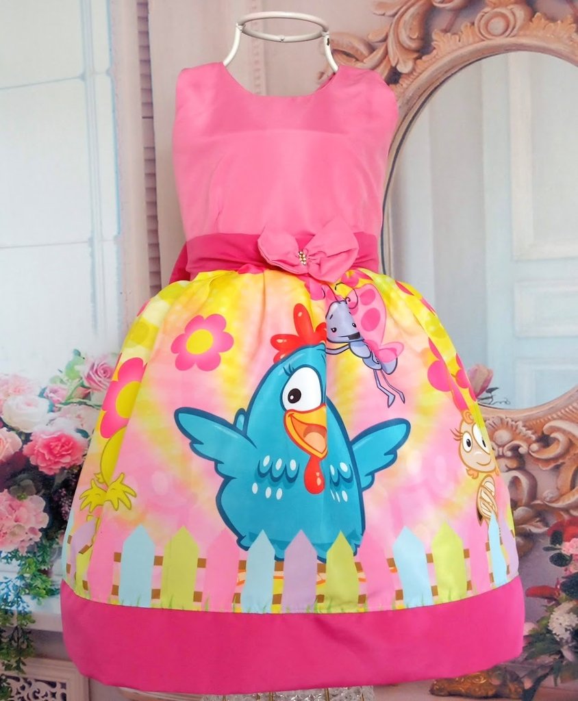 vestido de festa infantil da galinha pintadinha