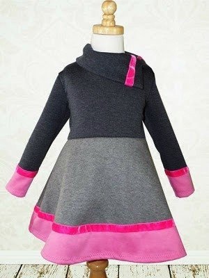 Vestido Dafne gris y rosa Vestido Dafne gris y rosa