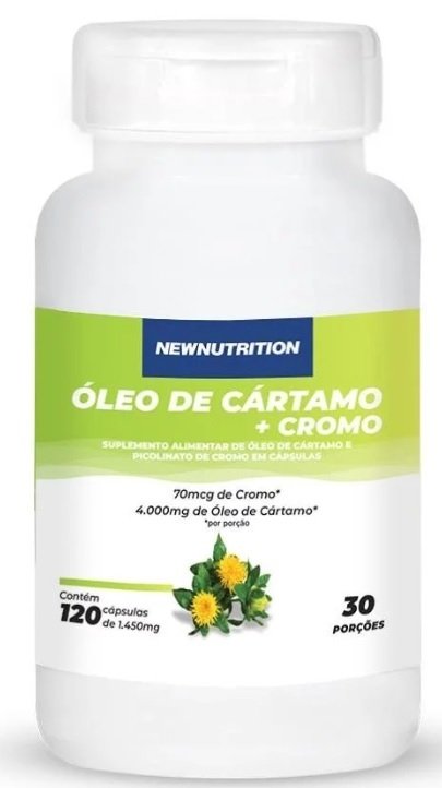 ÓLEO DE CÁRTAMO + CROMO 1000MG - 120 CAPS - NEW NUTRITION