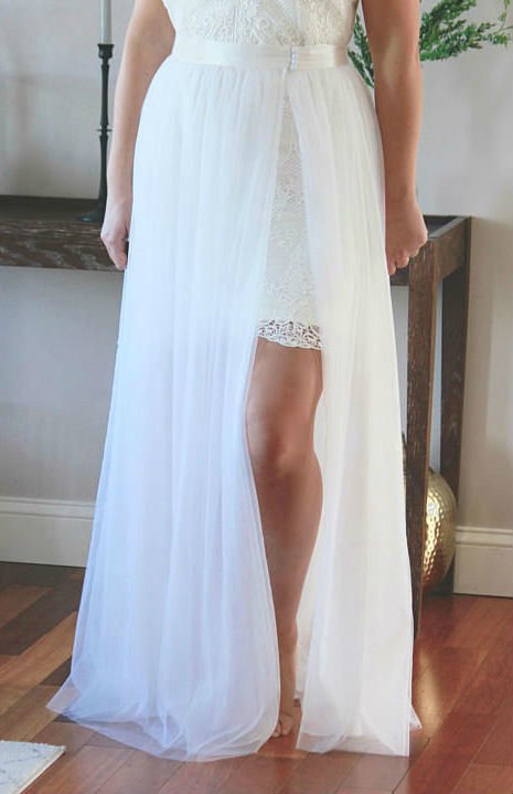 vestido de noiva com saia de tule removivel