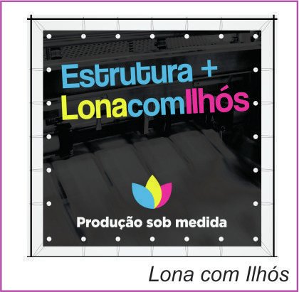 LONA IMPRESSA COM ILHÓS - M2 - ViaDigital Brindes