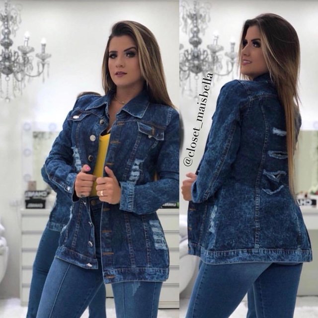maxi jaqueta jeans plus size