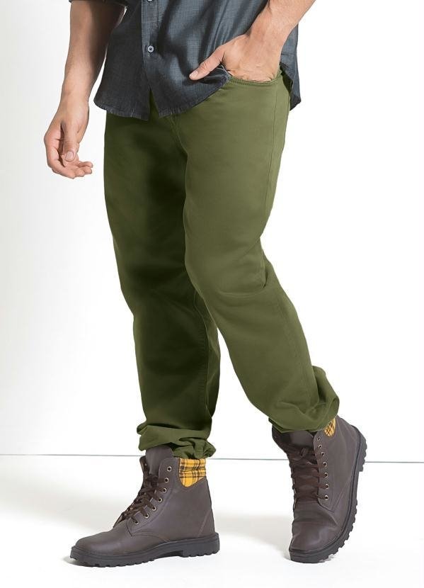 calça social verde masculina
