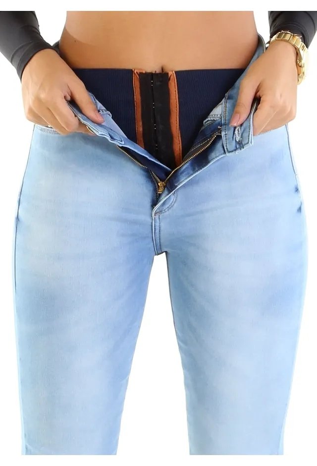 calça jeans sawary com cinta