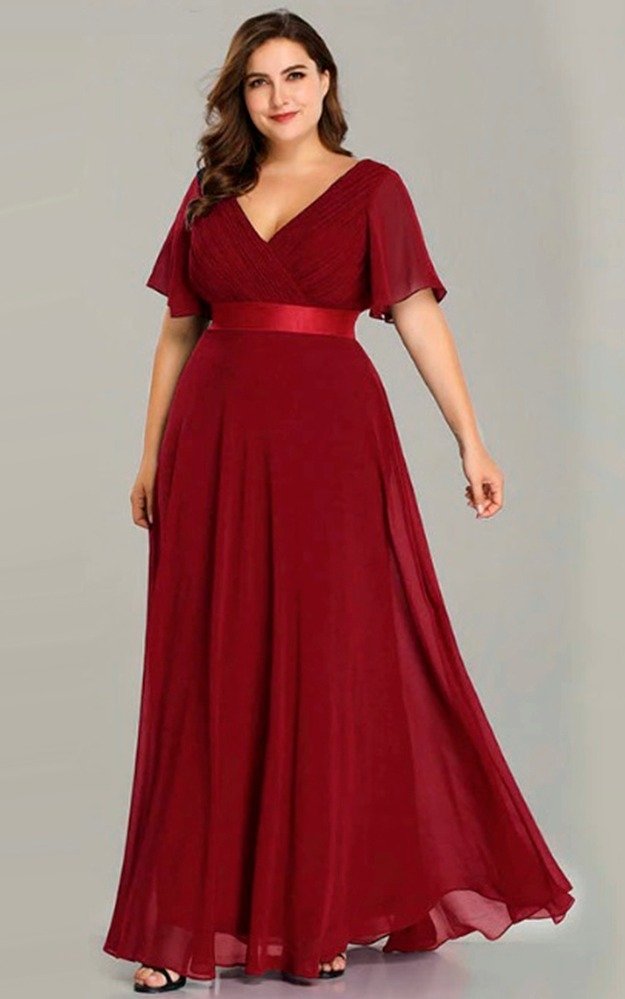 vestido de festa vermelho longo plus size