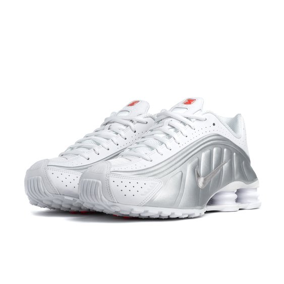 Nike Shox R4 Branco/prata e vermelho - Fwstoree