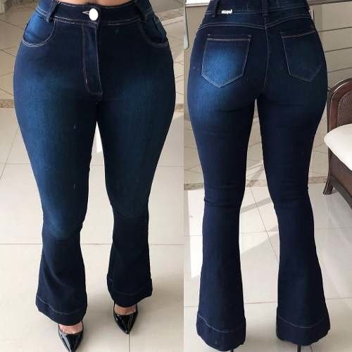 calça jeans feminina cintura alta flare