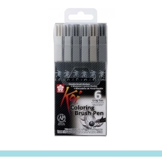 Caneta Pincel Sakura KOI Coloring Brush Pen - Tons Cinza