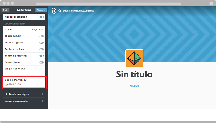 Integrar Google Analytics en Tumblr