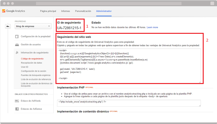 Integrar Google Analytics en web