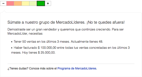 Reputación de MercadoLibre en Tienda Nube