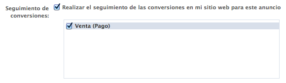 Seguimiento de Conversiones al crear un anuncio de Facebook Seguimiento de Conversiones al crear un anuncio de Facebook