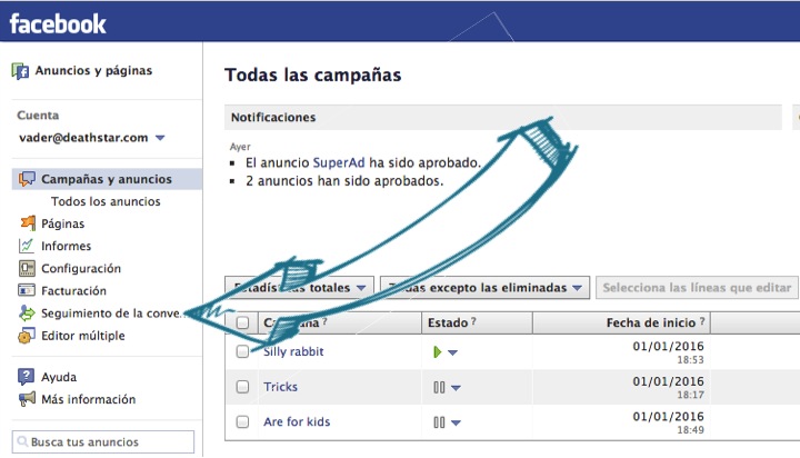 Seguimiento de Conversiones en el Administrador de Anuncios de Facebook Seguimiento de Conversiones en el Administrador de Anuncios de Facebook