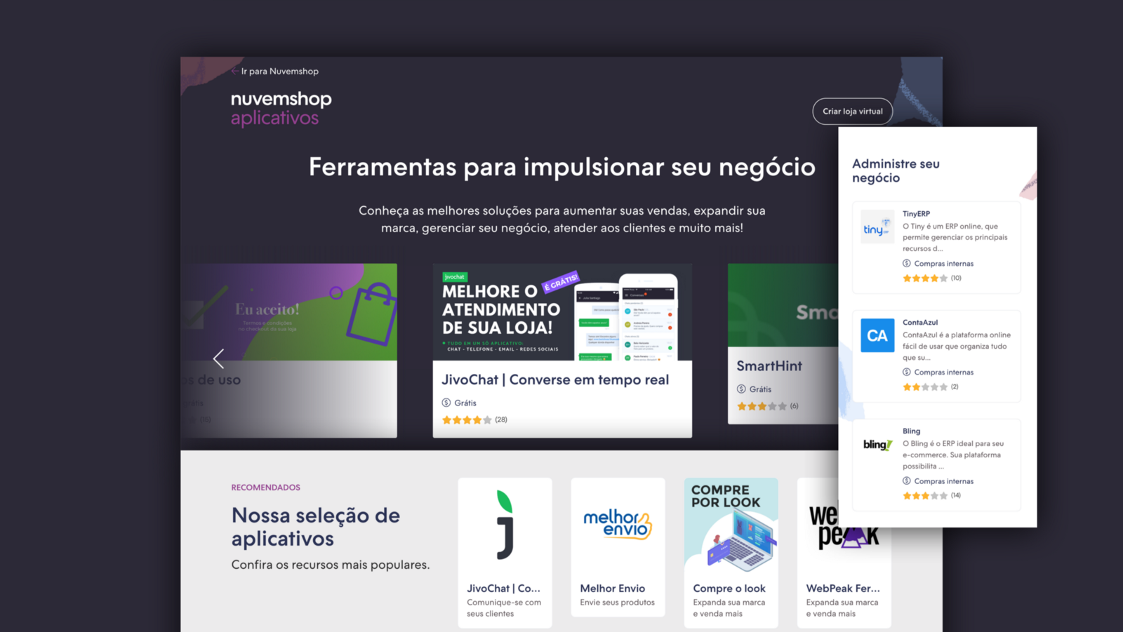 Nova loja de aplicativos