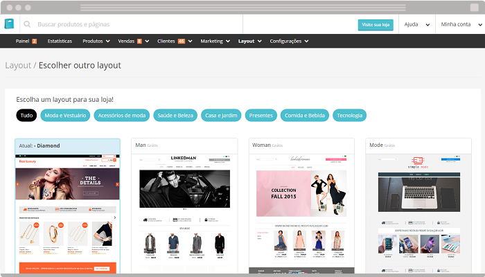 Layouts para lojas virtuais