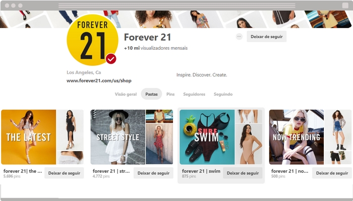 painéis do pinterest