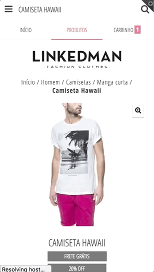 Loja virtual Nuvem Shop em celular