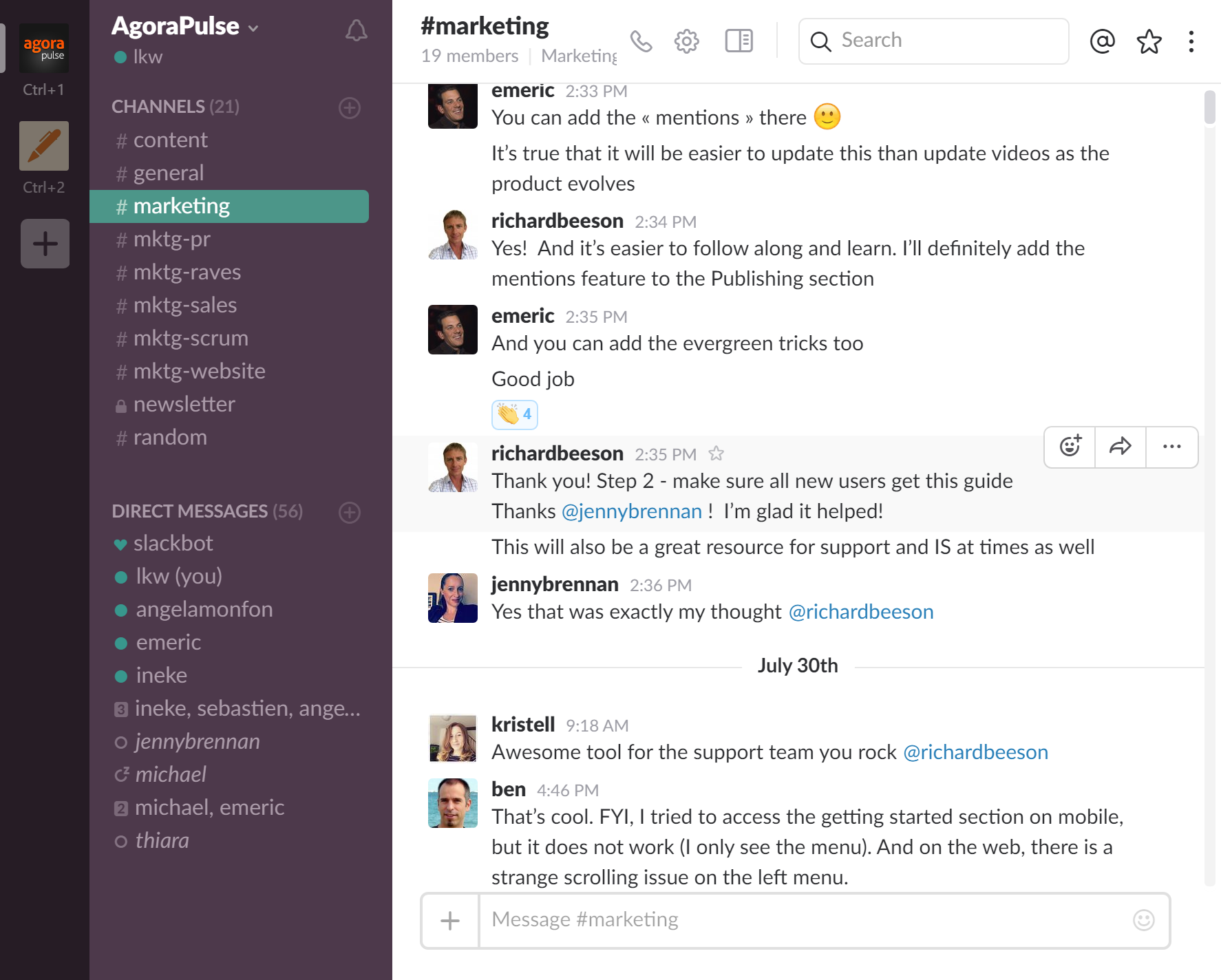 Exemplo de uso Slack