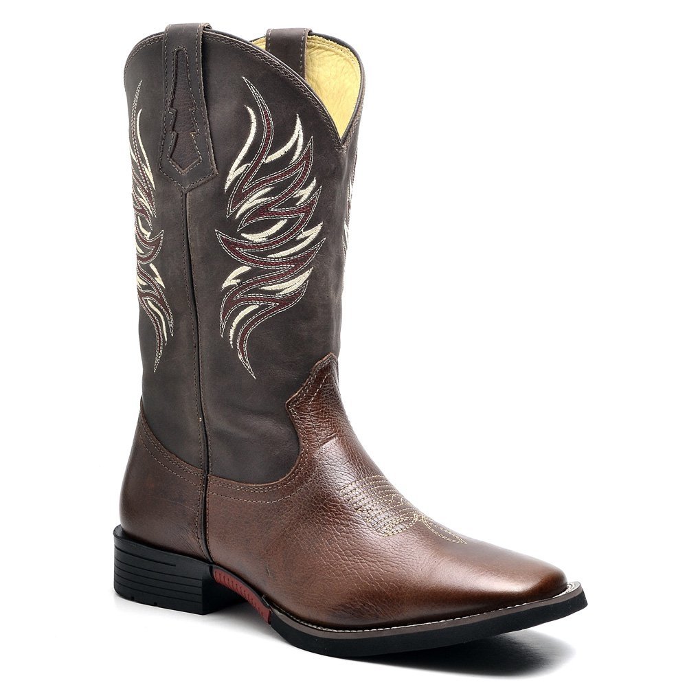 bota texana masculina bico fino