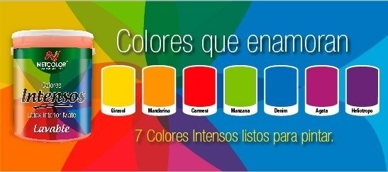 Látex Interior Lavable Colores "Intensos" Netcolor x 1 Lt