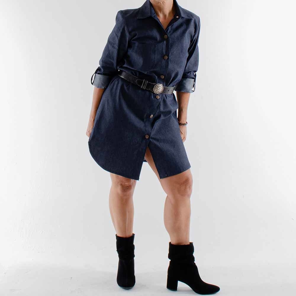 vestido estilo camisa jeans