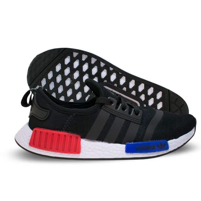 nmd preto azul e vermelho