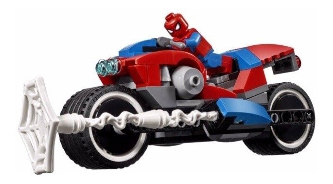 lego spiderman moto