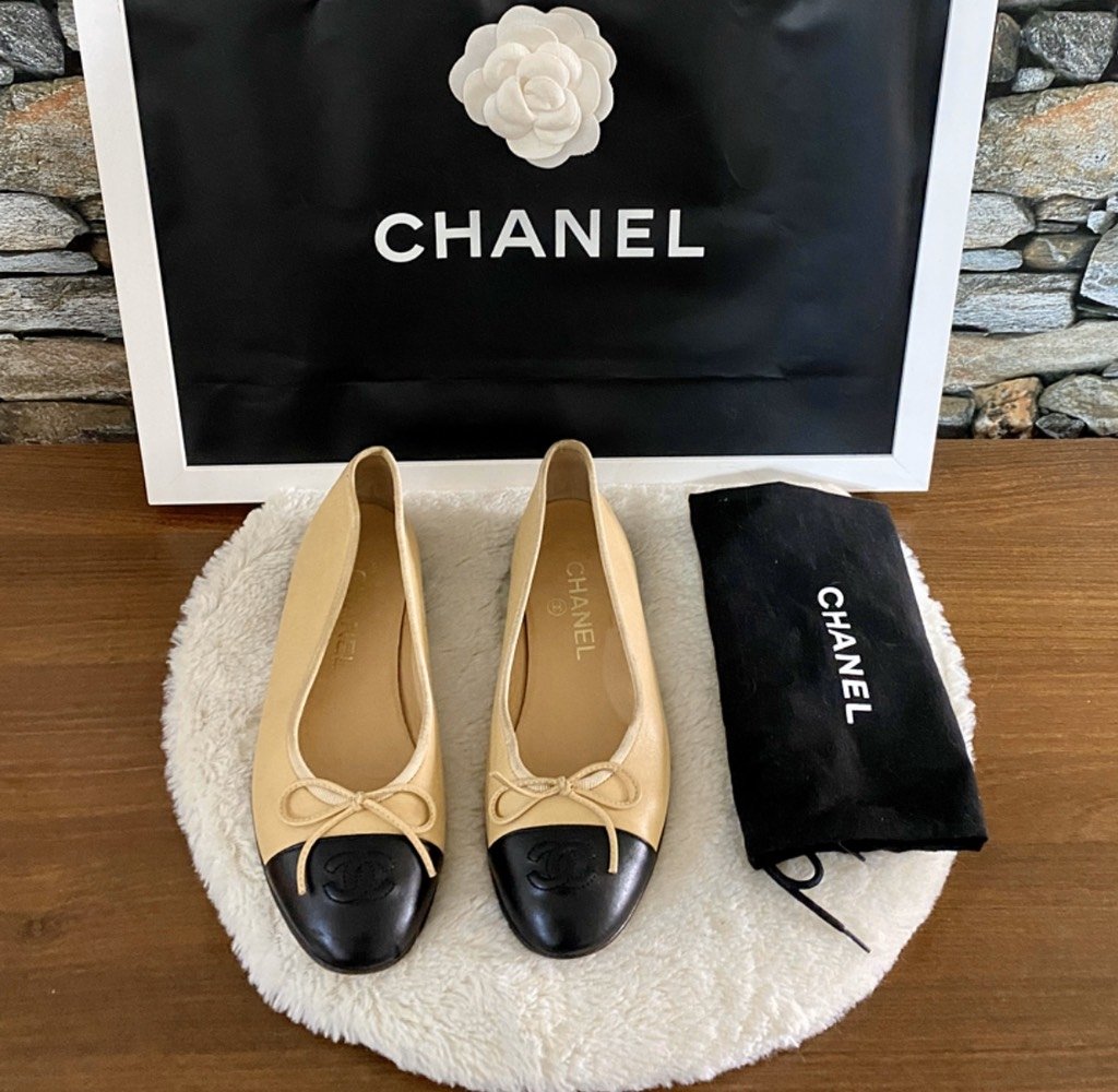 sapatilha chanel bicolor
