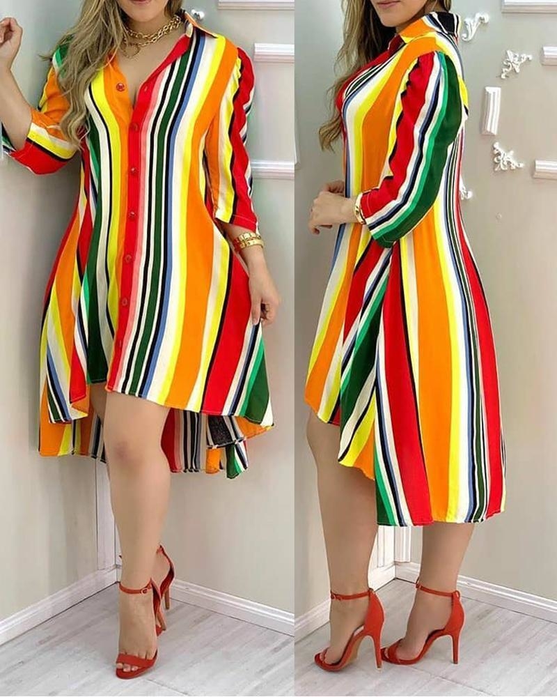 vestido de listras coloridas