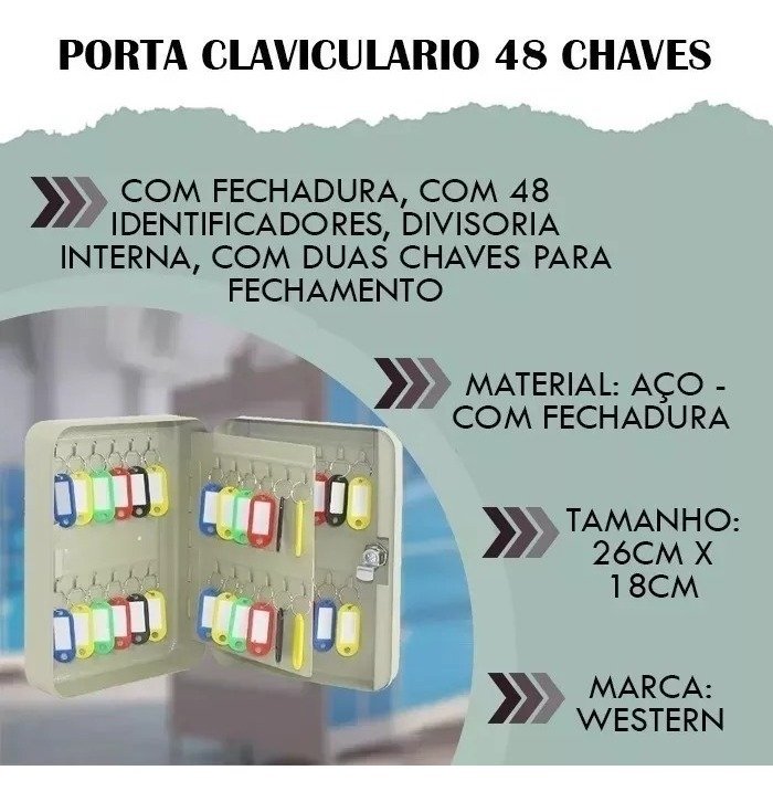 Cofre Porta Chaves Claviculario Armario De 48 Chaves Wester
