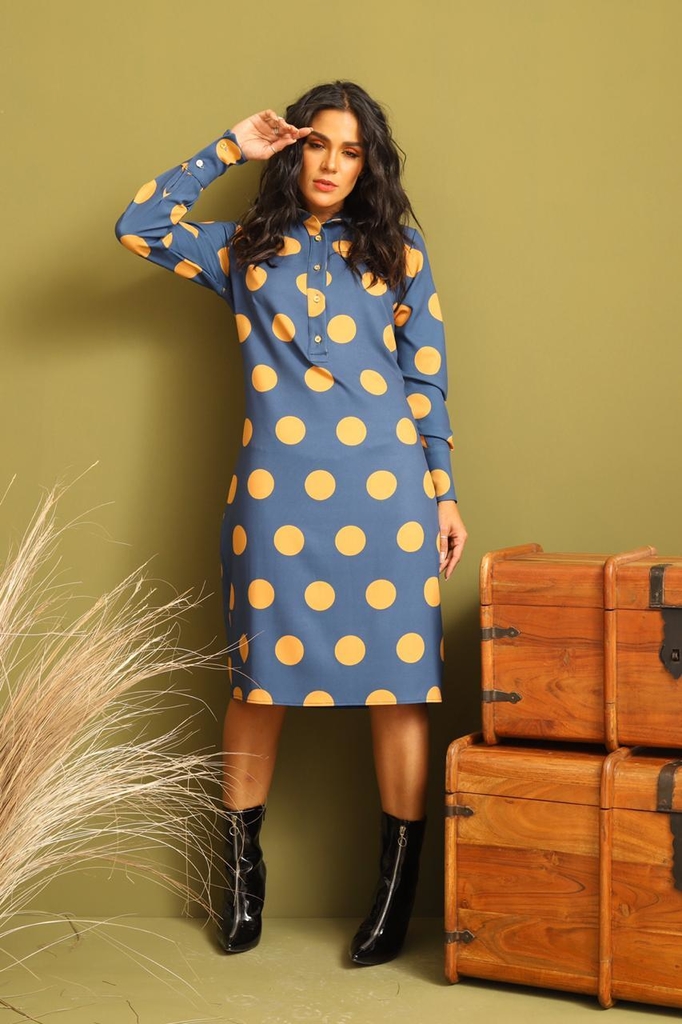 vestido poá amarelo
