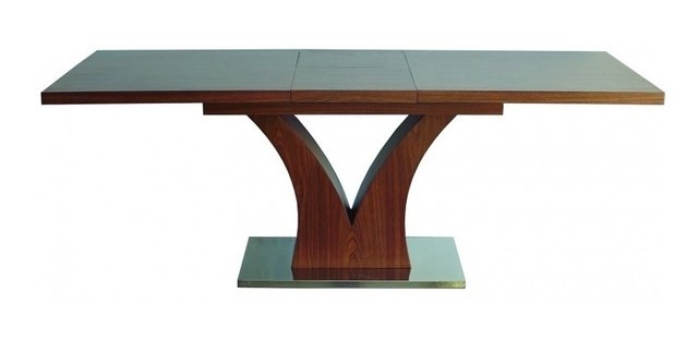 Mesa Extensible De Madera Base Acero Pulido 160x90 A 200 Cm