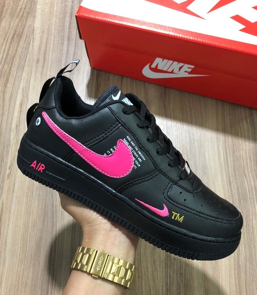 nike air force preto e rosa