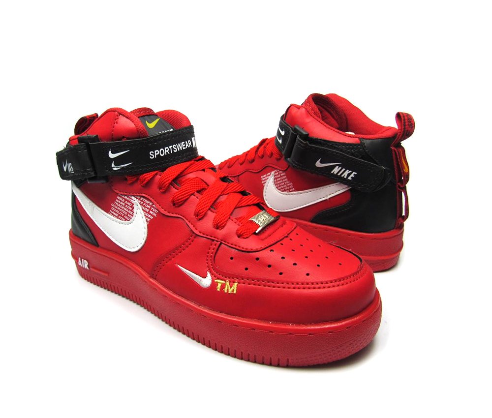 nike air force cano alto vermelho
