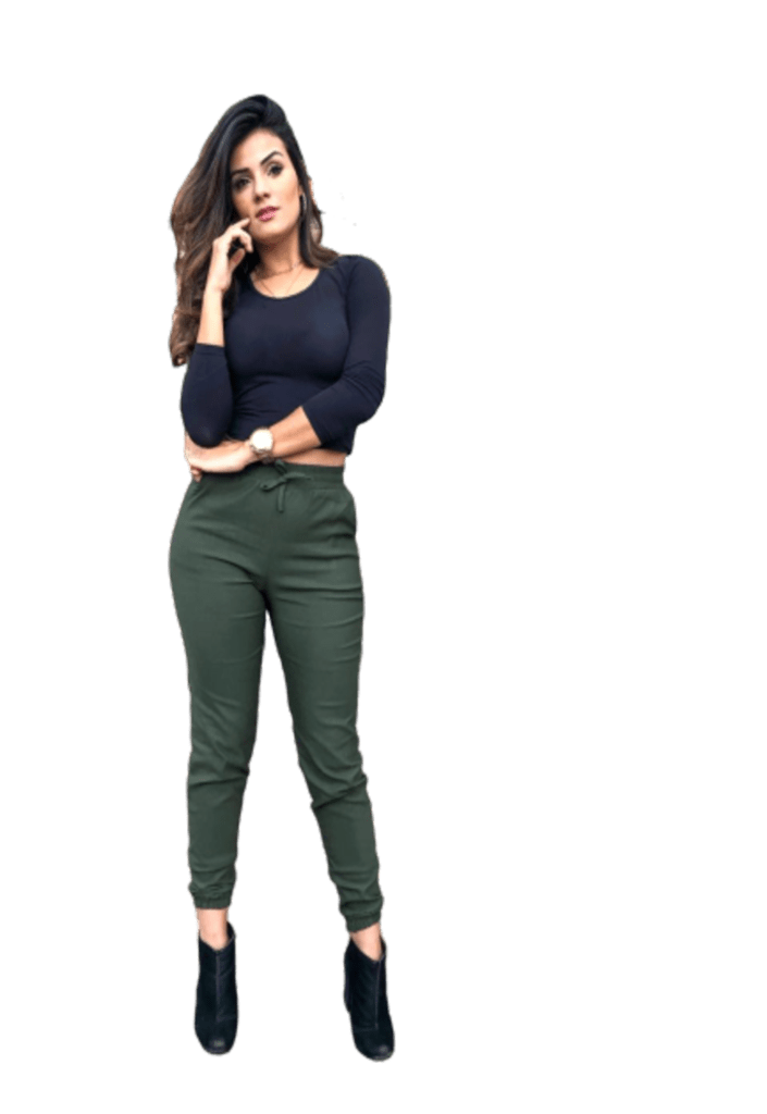 calça verde militar feminina com bolsos