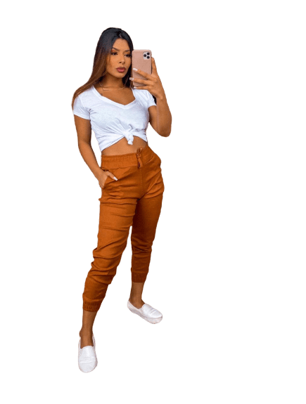 calça jogger feminina caramelo