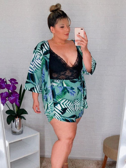 vestido kimono plus size