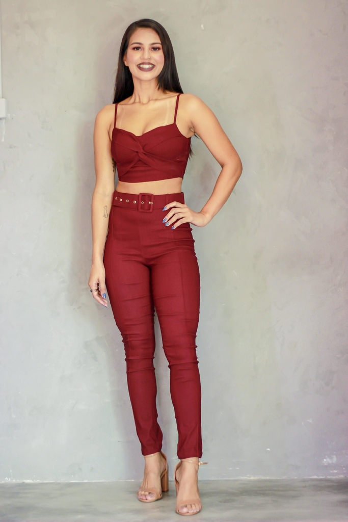 calça bengaline bordo