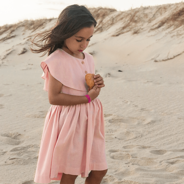 vestido infantil rosa seco